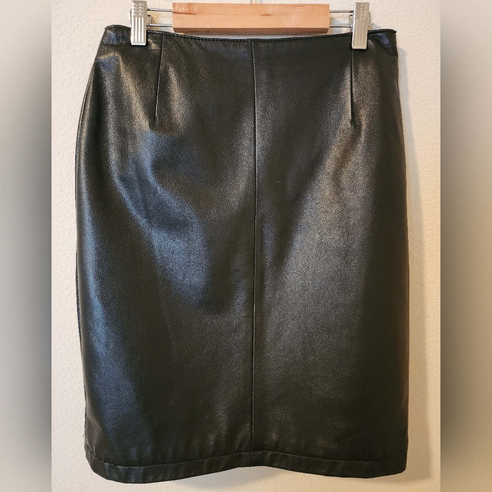 Vintage Black Leather Skirt Maxima Size 4